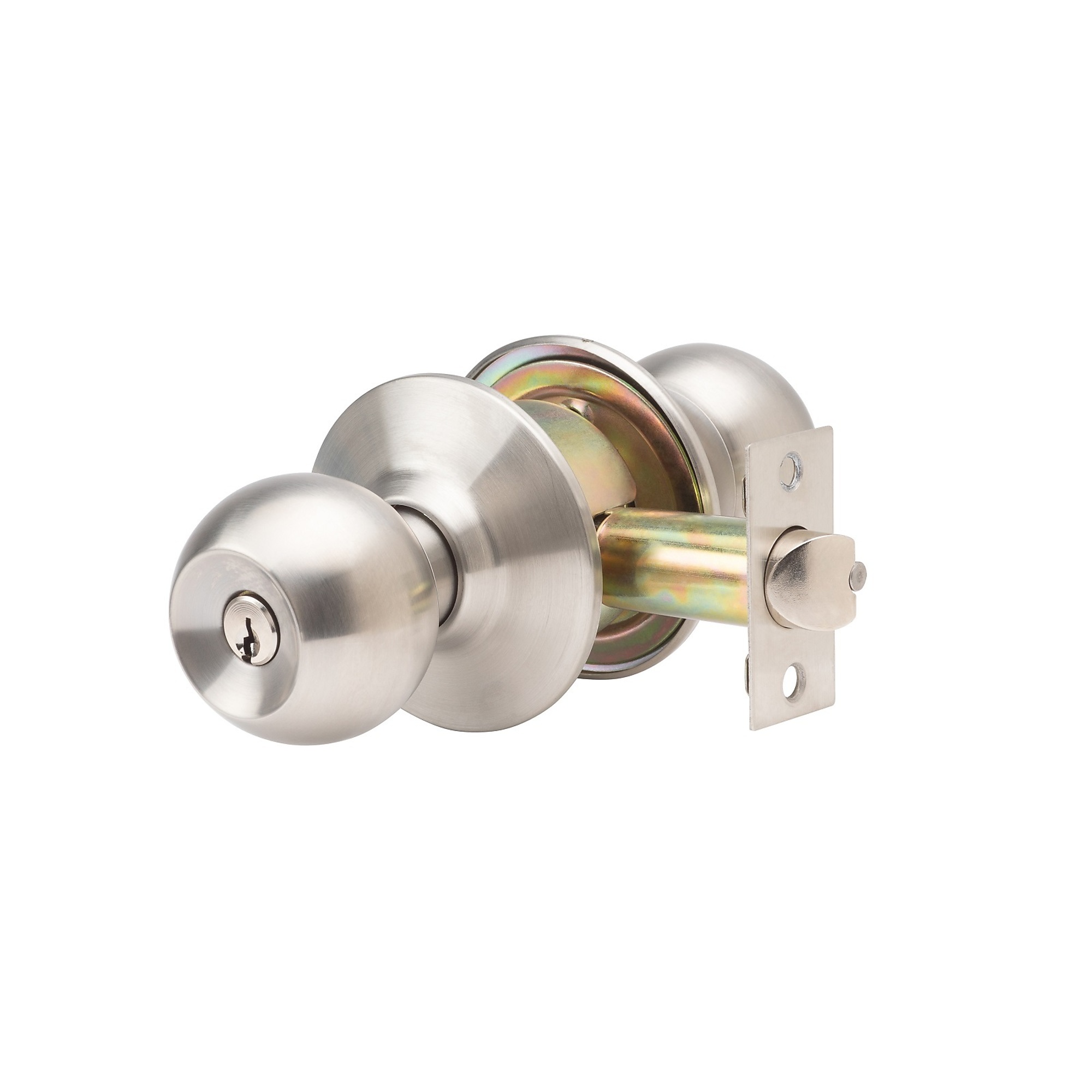 Trans Atlantic Global Door Controls GLC Series Storeroom Door Knob with Lock — Brushed Chrome, Grade 3, Model# GLC-5180B-626